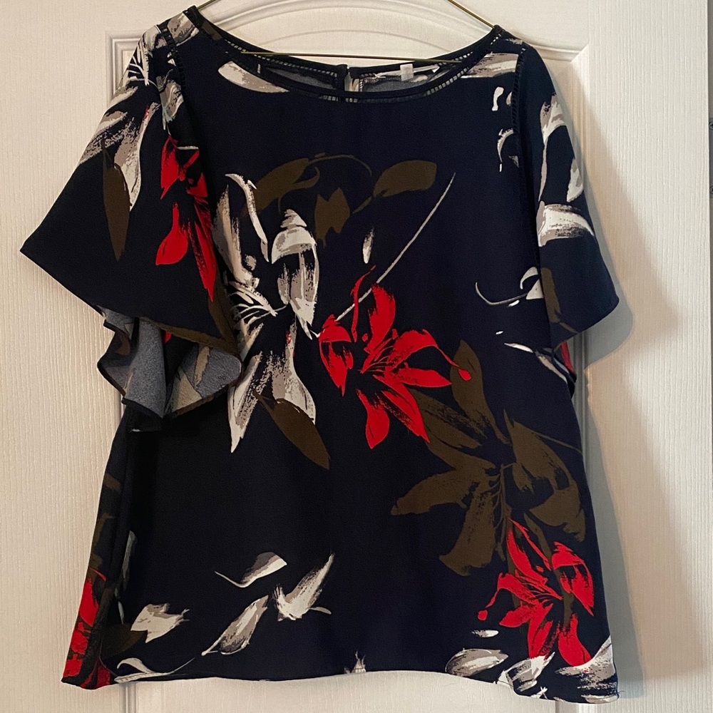 Cleo Floral Winged Sleeve Blouse